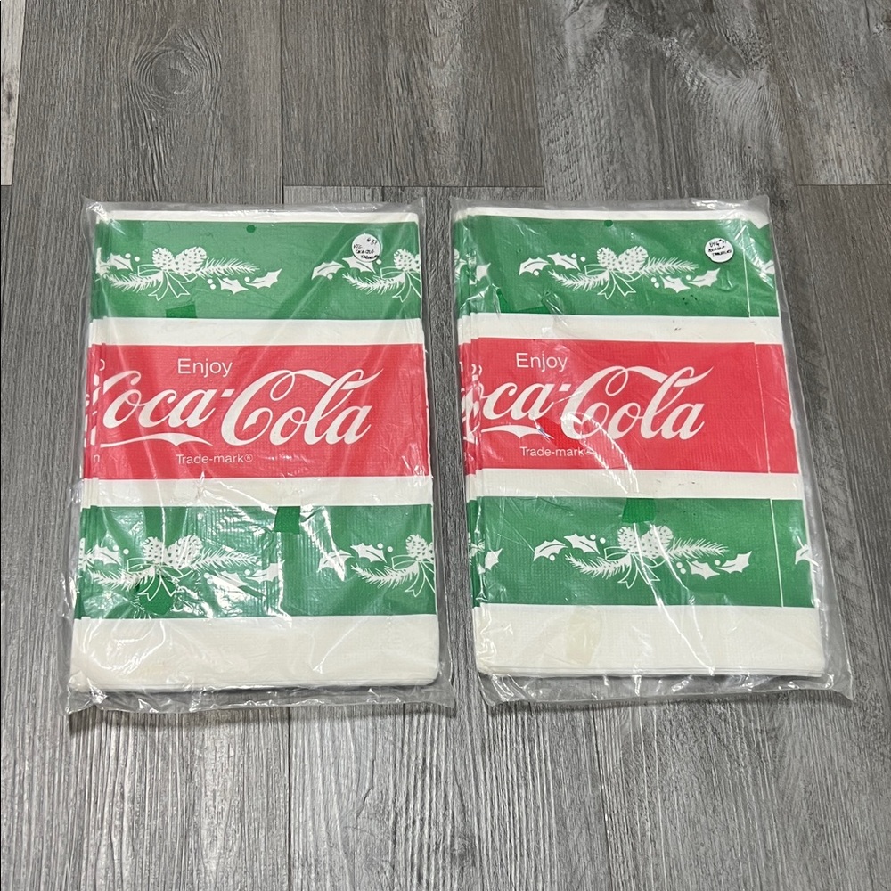 Coca-Cola brand Vintage  holiday paper table clothes 2pack